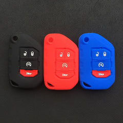 5color 4 Buttons silicone Remote Smart car Key Case Chain Cover for Jeep Wrangler JL JLU 2018 2019 Key Sleeve Protector Case