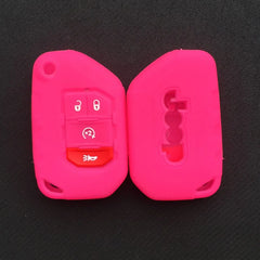 5color 4 Buttons silicone Remote Smart car Key Case Chain Cover for Jeep Wrangler JL JLU 2018 2019 Key Sleeve Protector Case