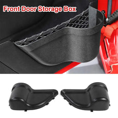 2pcs Car Front Door Storage Box Net Holder Organizer Box for 2011-2018 Jeep Wrangler JK JKU 2/4-Door Door Net Pocket Auto Parts