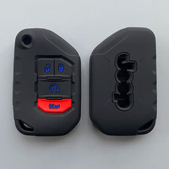 5color 4 Buttons silicone Remote Smart car Key Case Chain Cover for Jeep Wrangler JL JLU 2018 2019 Key Sleeve Protector Case