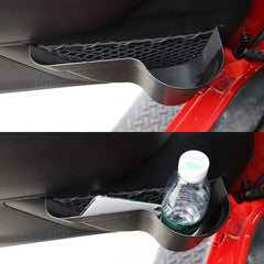 2pcs Car Front Door Storage Box Net Holder Organizer Box for 2011-2018 Jeep Wrangler JK JKU 2/4-Door Door Net Pocket Auto Parts