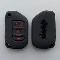 5color 4 Buttons silicone Remote Smart car Key Case Chain Cover for Jeep Wrangler JL JLU 2018 2019 Key Sleeve Protector Case