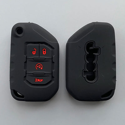 5color 4 Buttons silicone Remote Smart car Key Case Chain Cover for Jeep Wrangler JL JLU 2018 2019 Key Sleeve Protector Case