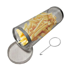 Rolling BBQ Grill Basket