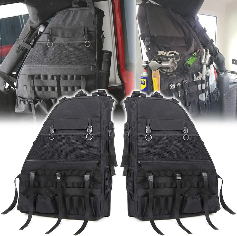 Roll Bar Storage Bag Cargo Cage with Multi-Pockets for 07-22 Jeep Wrangler JK TJ JL & Unlimited 2/4 Doors Organizers Holder Bags