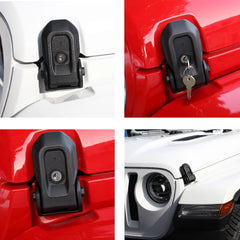 1 Pair Hood Locking Catch Latch Kit with 2 Keys For Jeep Wrangler JL Gladiator JT 2018-2023 Auto Exterior Accessories