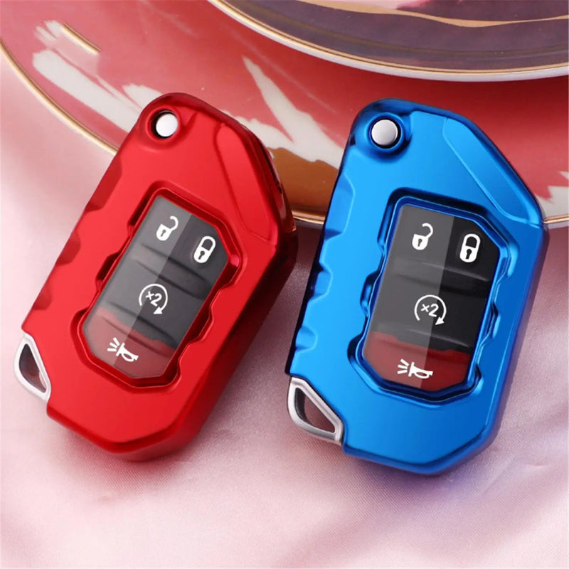 Case Holder Key Fob Cover SkinFor Jeep 2020 2021 Gladiator JT Sahara JLU 2018 2019 Jeep Wrangler JL JLU Rubicon