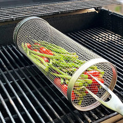 Rolling BBQ Grill Basket