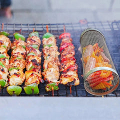 Rolling BBQ Grill Basket